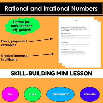 Preview of Rational Irrational Numbers Skills Lab