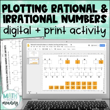 Preview of Rational and Irrational Numbers on a Number Line Digital and Print Activity