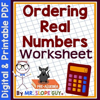 Preview of Ordering Real Numbers Worksheet