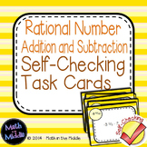 Rational Number Addition & Subtraction Self-Checking Task Cards