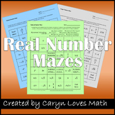 Rational Number Maze-Irrational-Integers-Naturals- Workshe