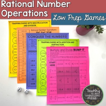 Preview of Rational Number Operations Review Games - Low Prep Games
