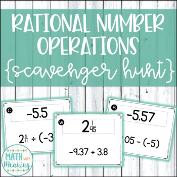 Preview of Rational Number Operations Scavenger Hunt - CCSS 7.NS.A.3 Aligned