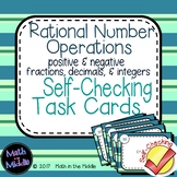 Rational Number Operations Self-Checking Task Cards