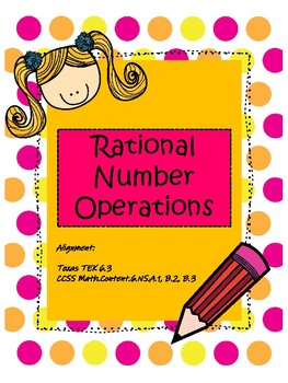 Preview of Rational Number Operations Task Card Scoot- CCSS.6.NS.A.1,B.2,3 and TEK 6.3