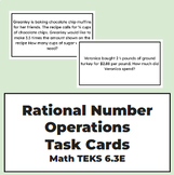 Rational Number Operations Task Cards Math TEKS 6.3E