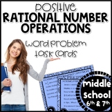 Rational Number Operations Word Problems Task Cards