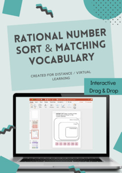 Preview of Rational Number Sort And Matching Vocabulary for Virtual Learning
