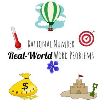 Preview of Rational Number WORD PROBLEMS fractions, decimals & negatives. Step-by-Step Ans.