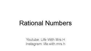 Preview of Rational Numbers