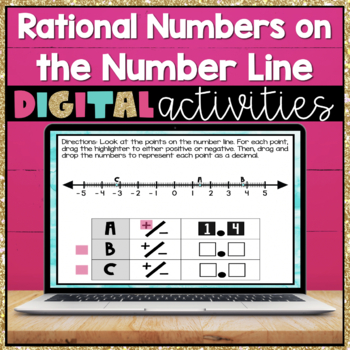 Preview of Rational Numbers on the Number Line Digital Activities 6.NS.6