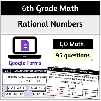Preview of Rational Numbers | 6th Grade Math | Self-Grading Google Forms™