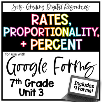Preview of Rates, Proportionality and Percent Google Forms Bundle