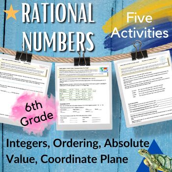 Preview of 6th Grade Math Ordering Rational Numbers & Integers, Exponents, Absolute Value