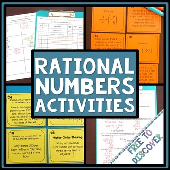 Preview of Rational Numbers Activities Bundle