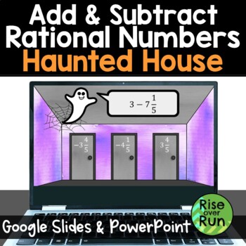 Preview of Rational Numbers Halloween Digital Escape Room Activity