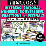 Rational Numbers, Integers, Conversions Guided Notes BUNDL