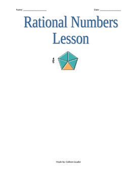 Preview of Rational Numbers Lesson