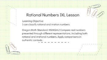 Preview of Rational Numbers: Lesson for IXL skills