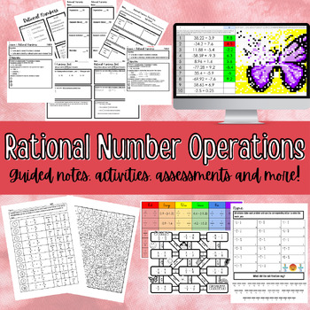 Preview of Rational Numbers - Notes, Activities, Assessments and More! - Complete Bundle
