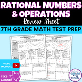 Rational Numbers & Operations 7th Grade Math Test Review S