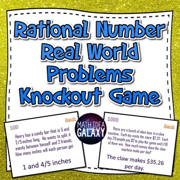 Preview of Rational Numbers Real World Problems Knockout Game