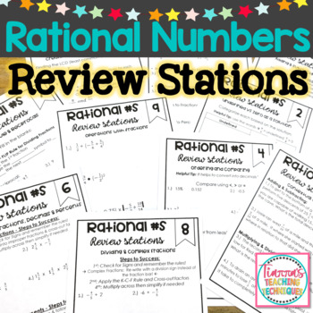Preview of Rational Numbers Review Stations