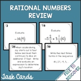 Rational Numbers Review Task Cards Activity
