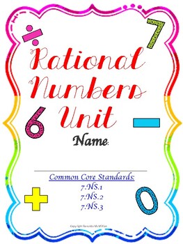 Preview of Rational Numbers Unit Student Tracking Forms