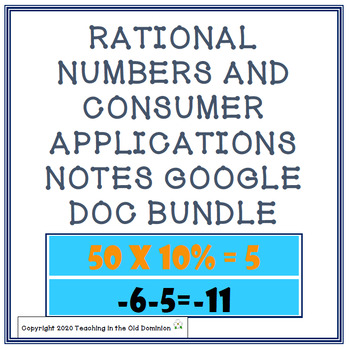 Preview of Rational Numbers and Consumer Applications Notes Google Docs Bundle