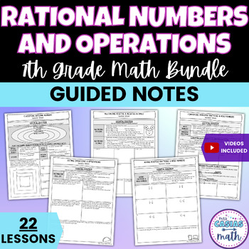 Preview of Rational Numbers and Operations Guided Notes Lessons BUNDLE 7th Grade Math