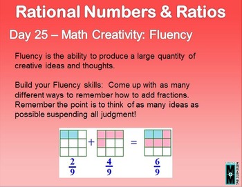 Preview of Rational Numbers and Ratio Daily Math Slides