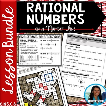 Preview of Rational Numbers on a Number Line Bundle Activities Guided Notes Homework
