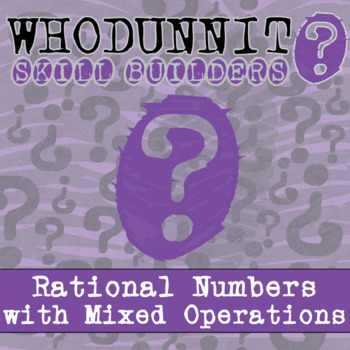 Preview of Rational Numbers with Mixed Operations Whodunnit Activity - Printable & Digital 