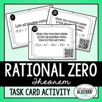 Preview of Rational Zero Theorem (Rational Root Theorem) | Task Cards