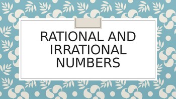 Preview of Rational and Irrational Number Jeopardy