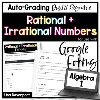 Preview of Rational and Irrational Numbers Google Forms Homework