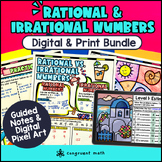 Rational and Irrational Numbers Guided Notes & Pixel Art |