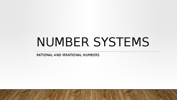 Preview of Rational and Irrational Numbers PowerPoint