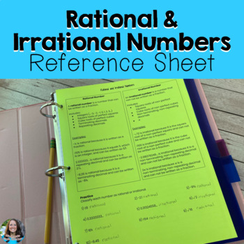 Preview of Rational and Irrational Numbers Reference and Practice Printable Worksheet