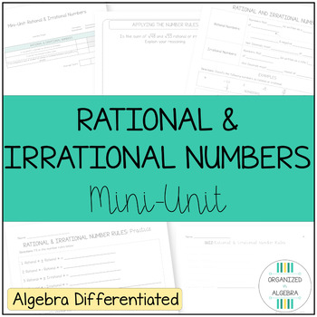 Preview of Rational and Irrational Numbers Unit Algebra Differentiated