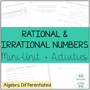 Preview of Rational and Irrational Numbers Algebra Unit with Activities Bundle