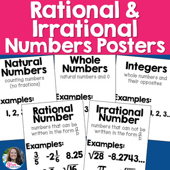 Preview of Rational and Irrational Numbers Vocabulary Posters Word Wall