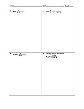 Rational And Radical Functions Test Bundle By Math Solutions Infinity