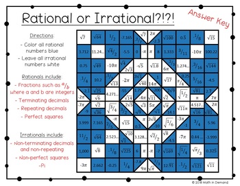 Rational or Irrational Coloring Worksheet FREE by Math in ...