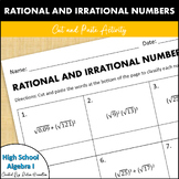 Rational or Irrational Numbers Cut and Paste FREEBIE | N-RN.3