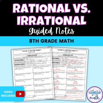 Preview of Rational vs. Irrational Numbers Guided Notes Lesson