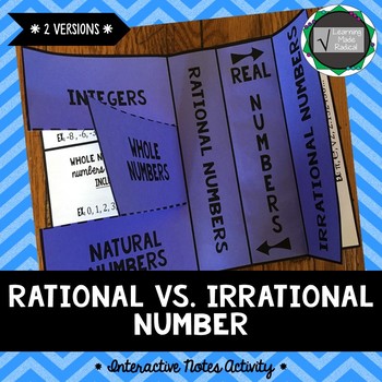 Preview of Rational Number vs Irrational Number Interactive Notes Activity
