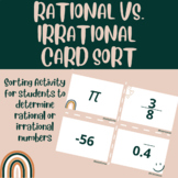 Rational vs Irrational Numbers Card Sort