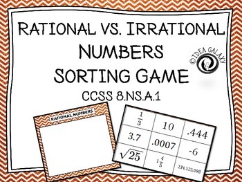 Rational vs. Irrational Numbers Sorting Activity by Idea ...
